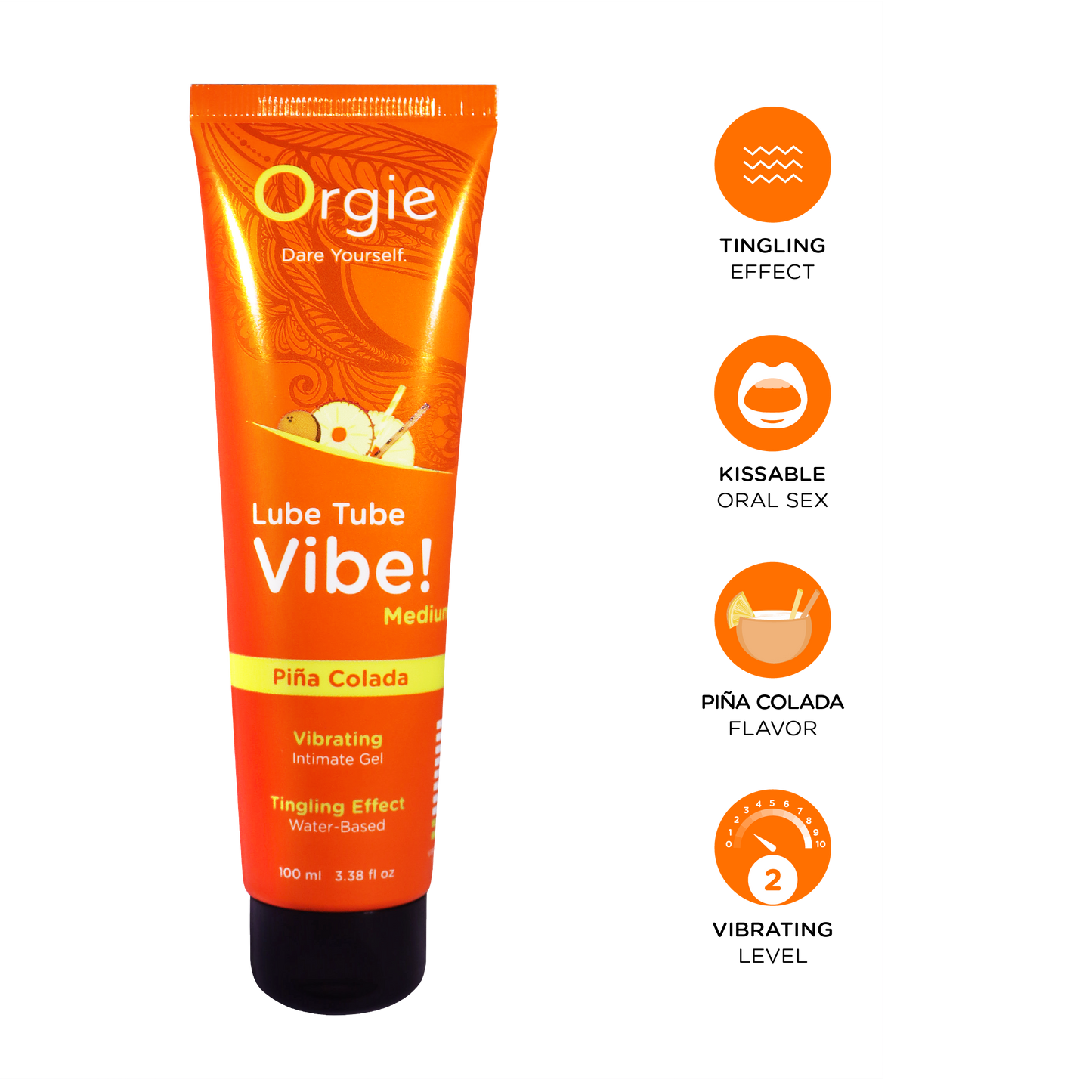 Lube Tube Vibe! - Medium - Piña Colada - 100ml | 3.38 fl oz.
