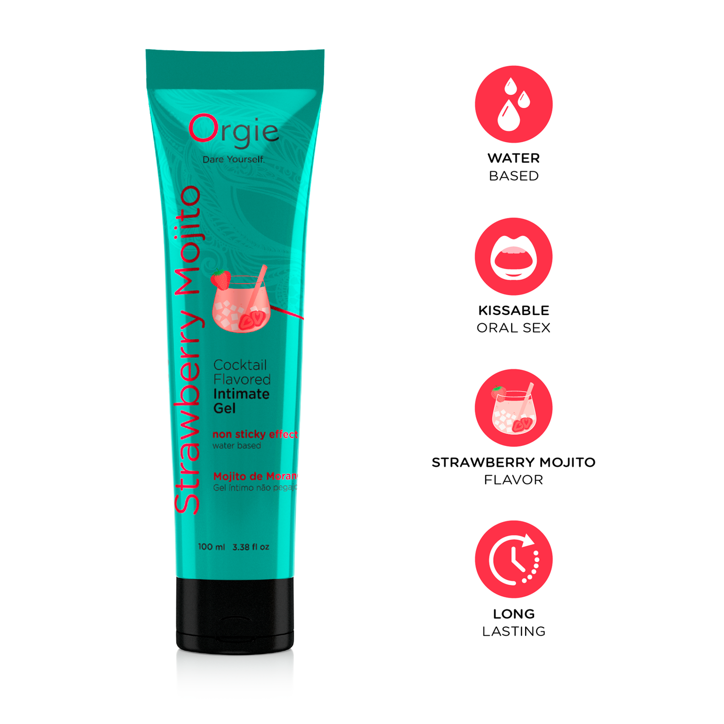 Lube Tube Cocktail Strawberry Mojito - 100ml | 3.38 fl oz.