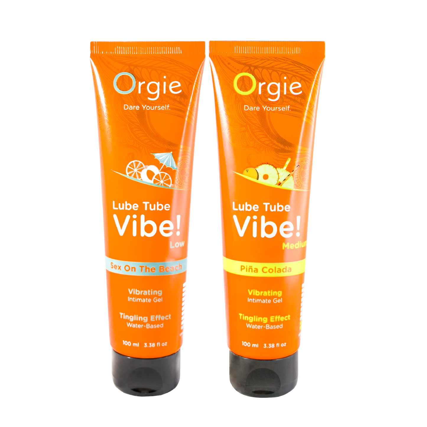 LUBE TUBE VIBE! - MEDIUM - PIÑA COLADA KISSABLE WATER-BASED INTIMATE GEL WITH VIBRATION EFFECT - 100ml | 3.38 fl oz.