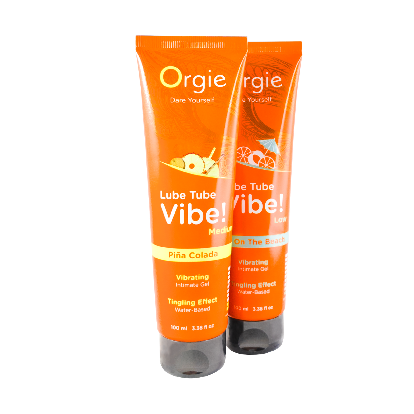 LUBE TUBE VIBE! - MEDIUM - PIÑA COLADA KISSABLE WATER-BASED INTIMATE GEL WITH VIBRATION EFFECT - 100ml | 3.38 fl oz.